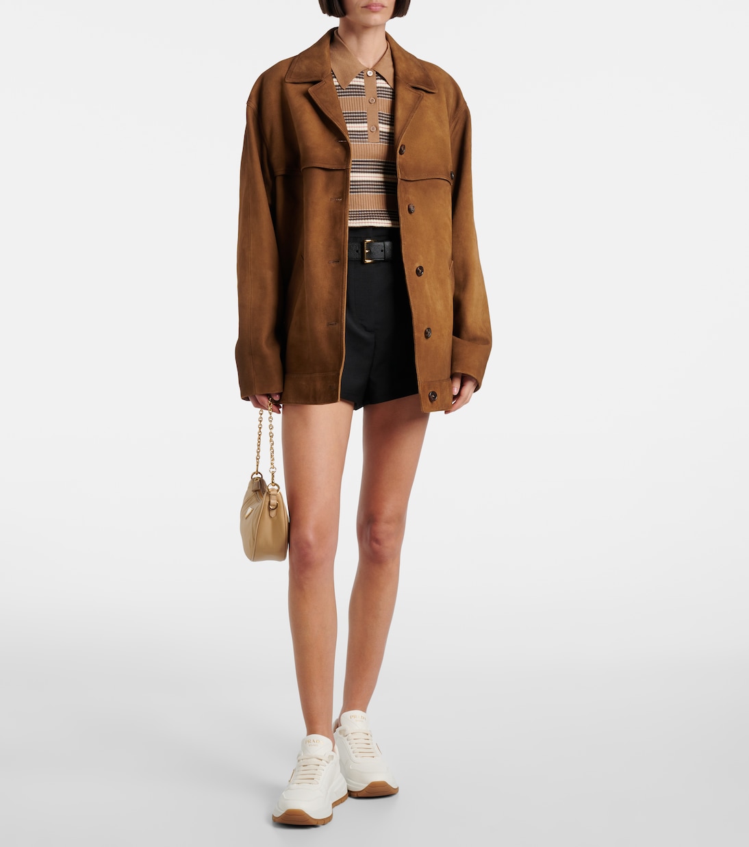 Leather sneakers | Prada