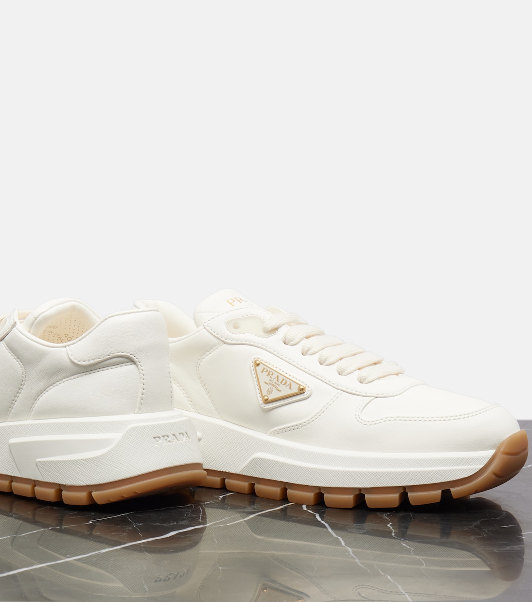 Leather sneakers | Prada
