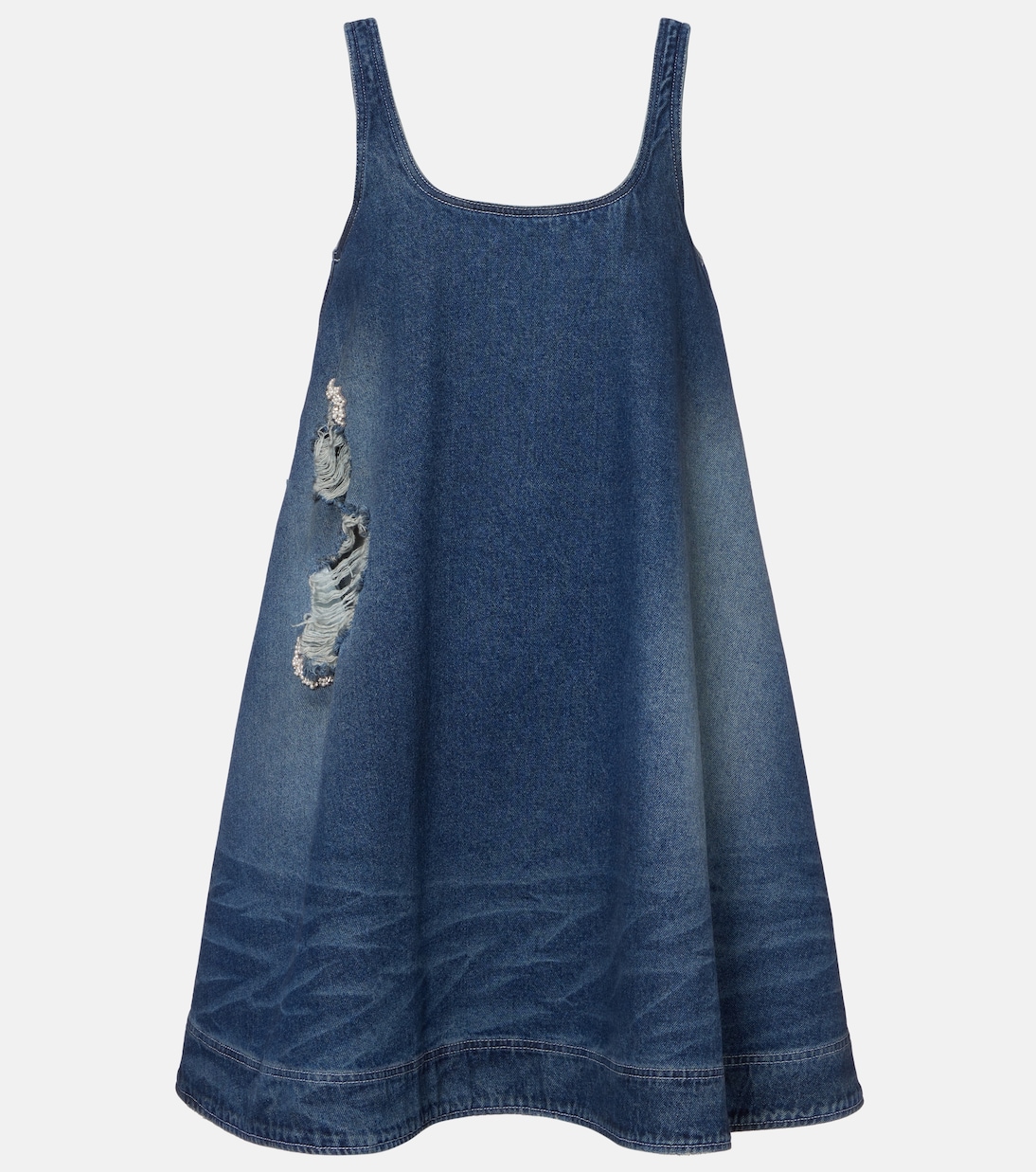 Distressed denim minidress | Simone Rocha