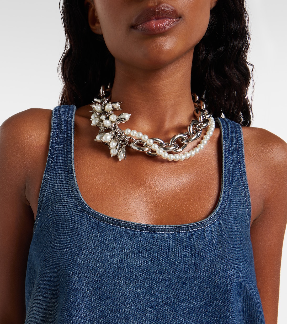 Distressed denim minidress | Simone Rocha