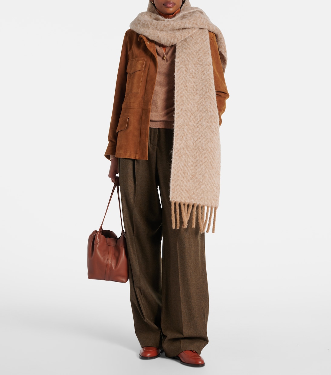 Chevron alpaca-blend scarf | Loro Piana