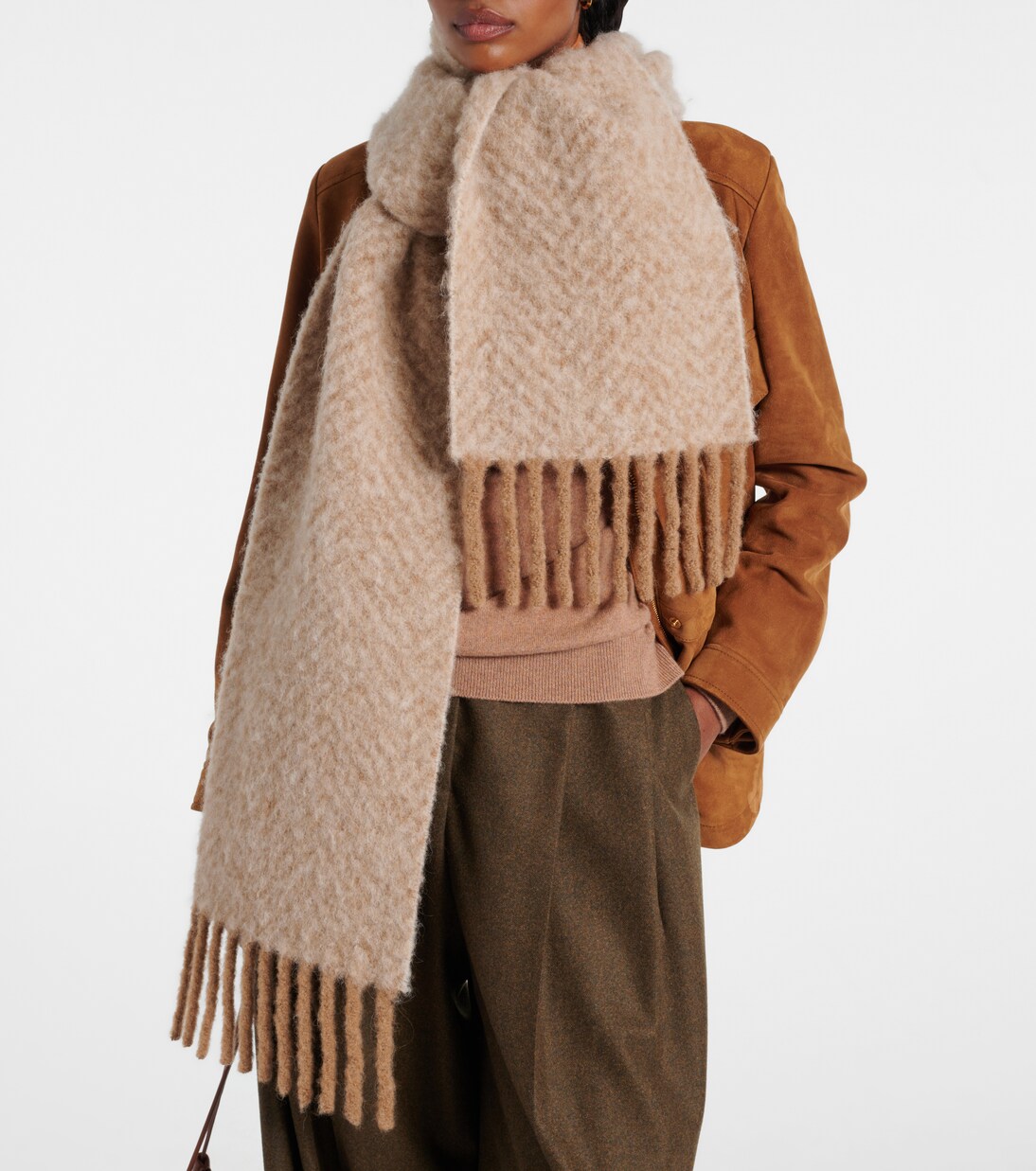 Chevron alpaca-blend scarf | Loro Piana