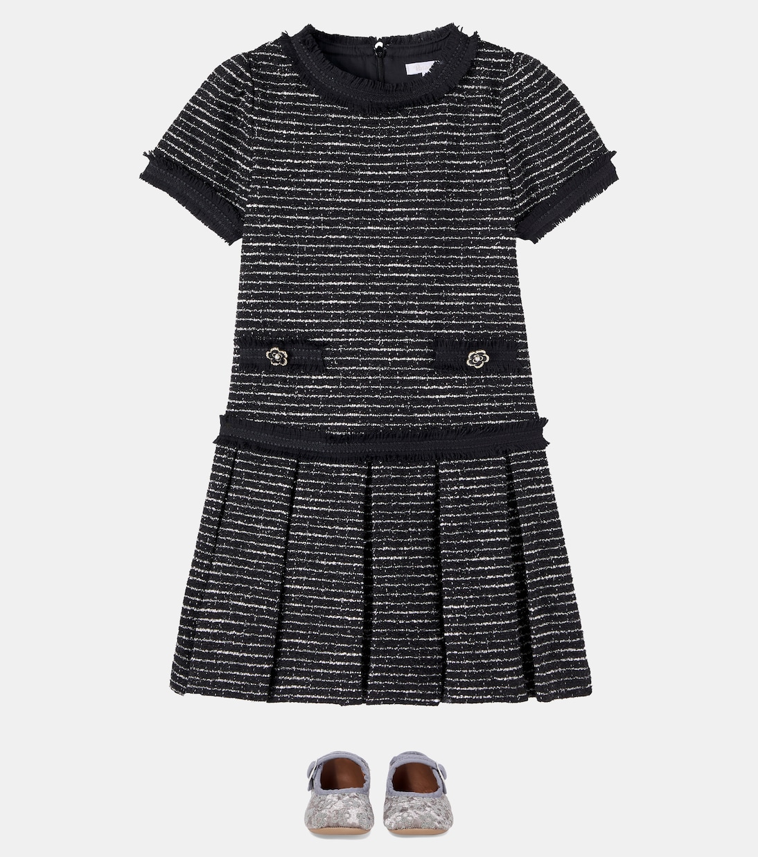 Pleated tweed dress | Patachou