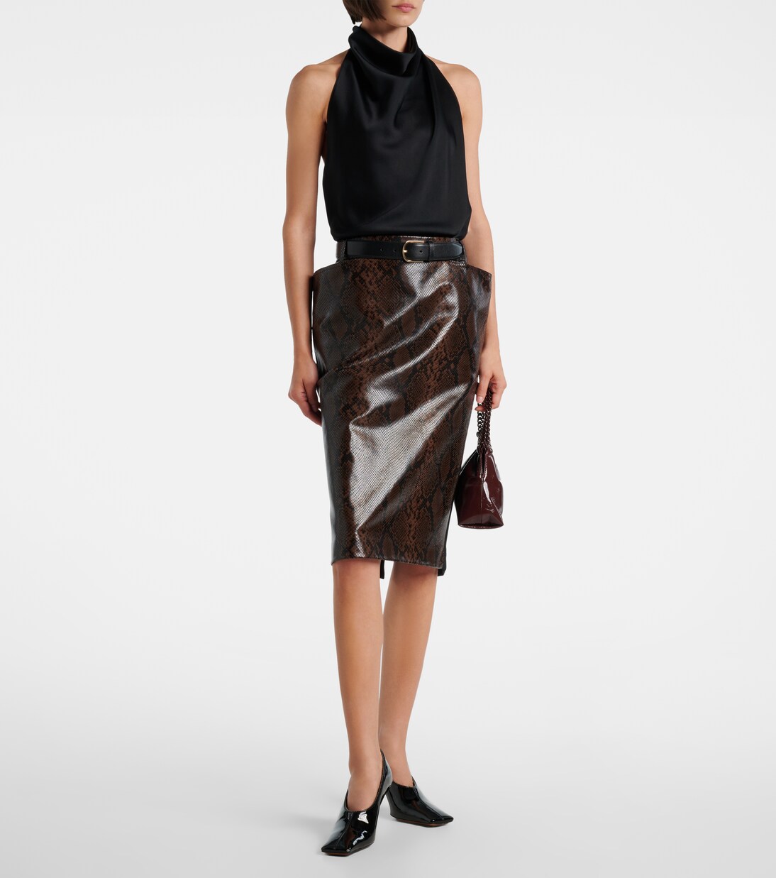 Snake-effect midi skirt | Stella McCartney