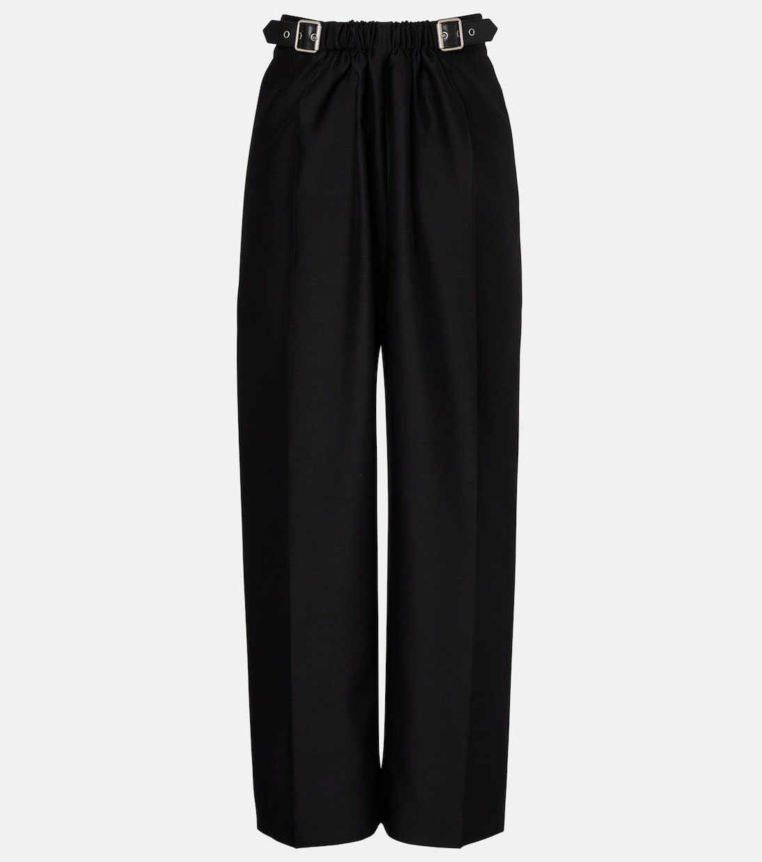 Gathered wool and silk wide-leg pants | Loewe
