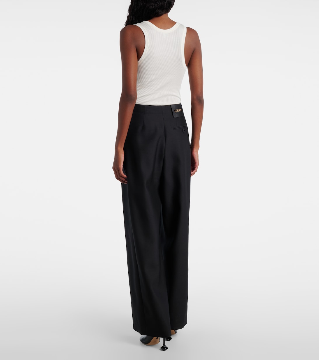 Gathered wool and silk wide-leg pants | Loewe