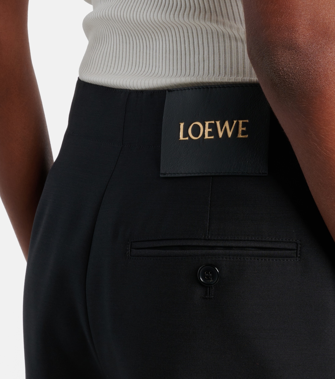Gathered wool and silk wide-leg pants | Loewe