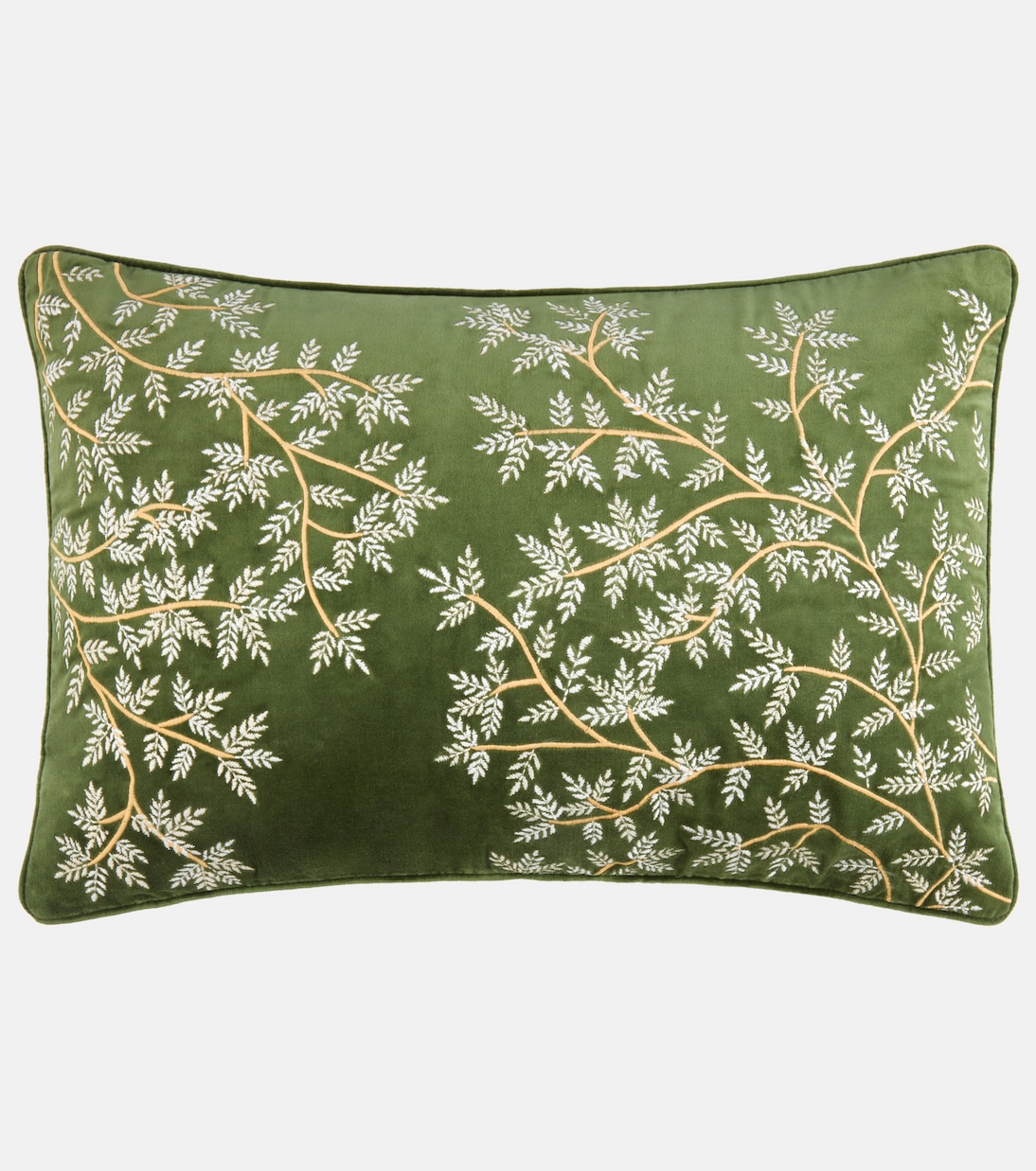 Embroidered cotton velvet cushion | Les-Ottomans