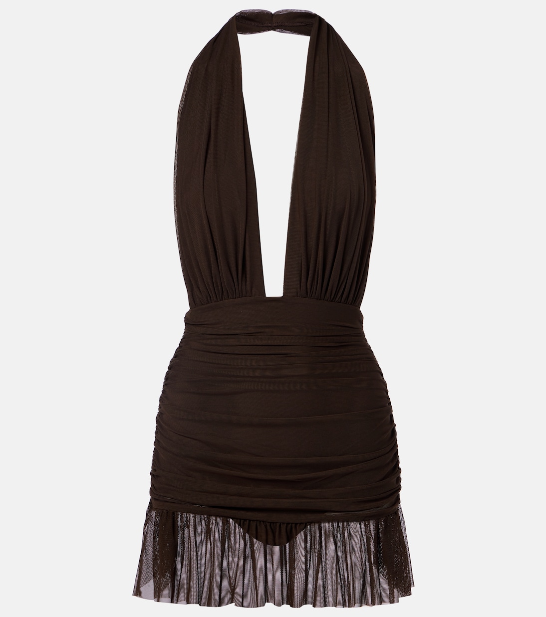 Halterneck ruched minidress | Norma Kamali