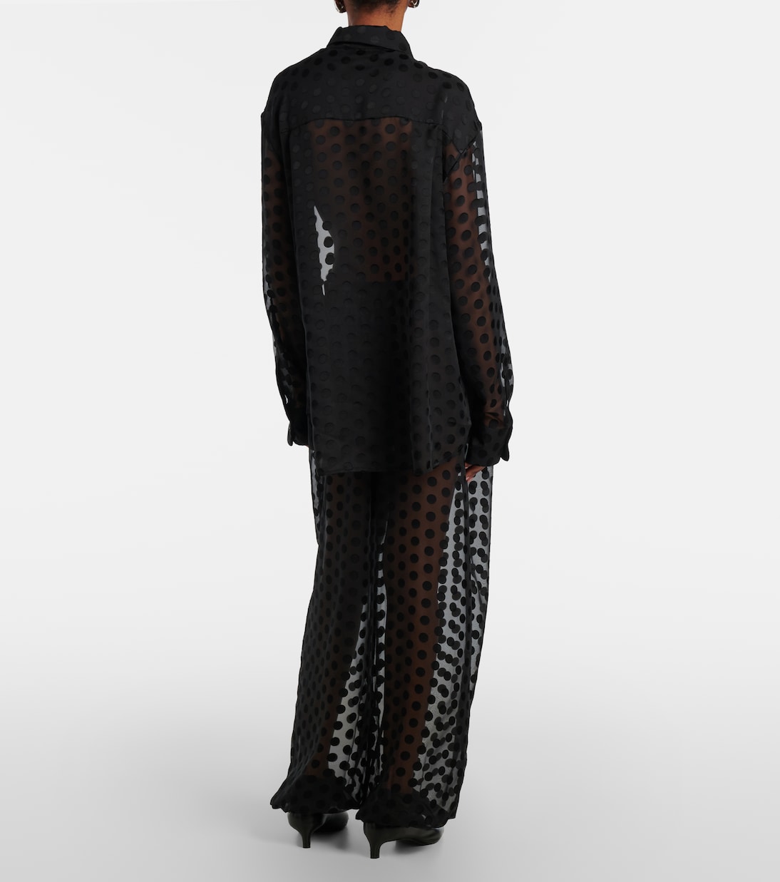 Orissa polka-dot sheer wide-leg pants | The Frankie Shop