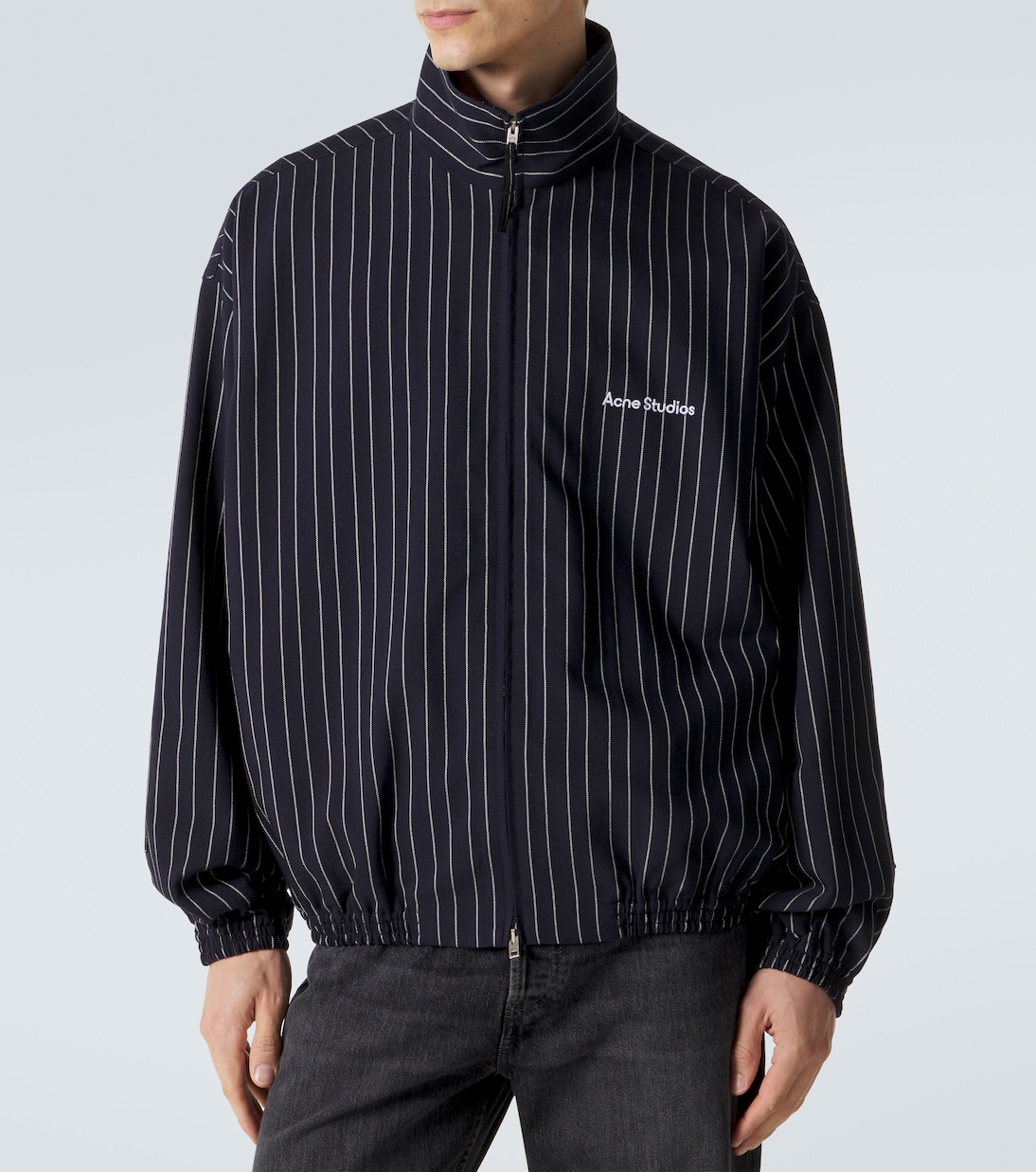 Pinstripe wool and cotton-blend jacket | Acne Studios