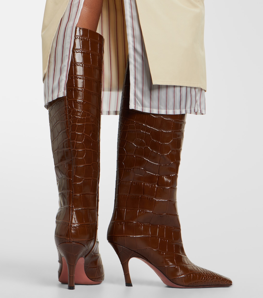 Stiefel Mona aus Leder | Amina Muaddi