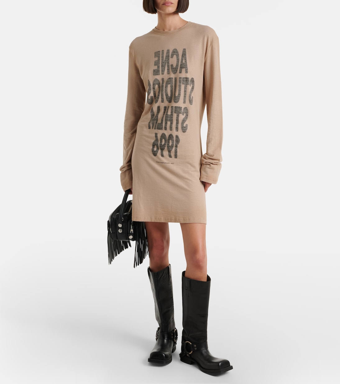 Logo cotton jersey minidress | Acne Studios