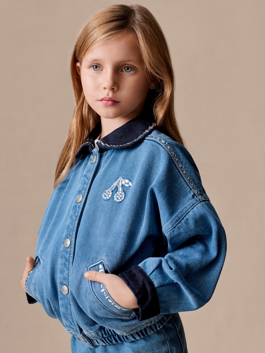 Jeansjacke Lala mit Kristallen | Bonpoint