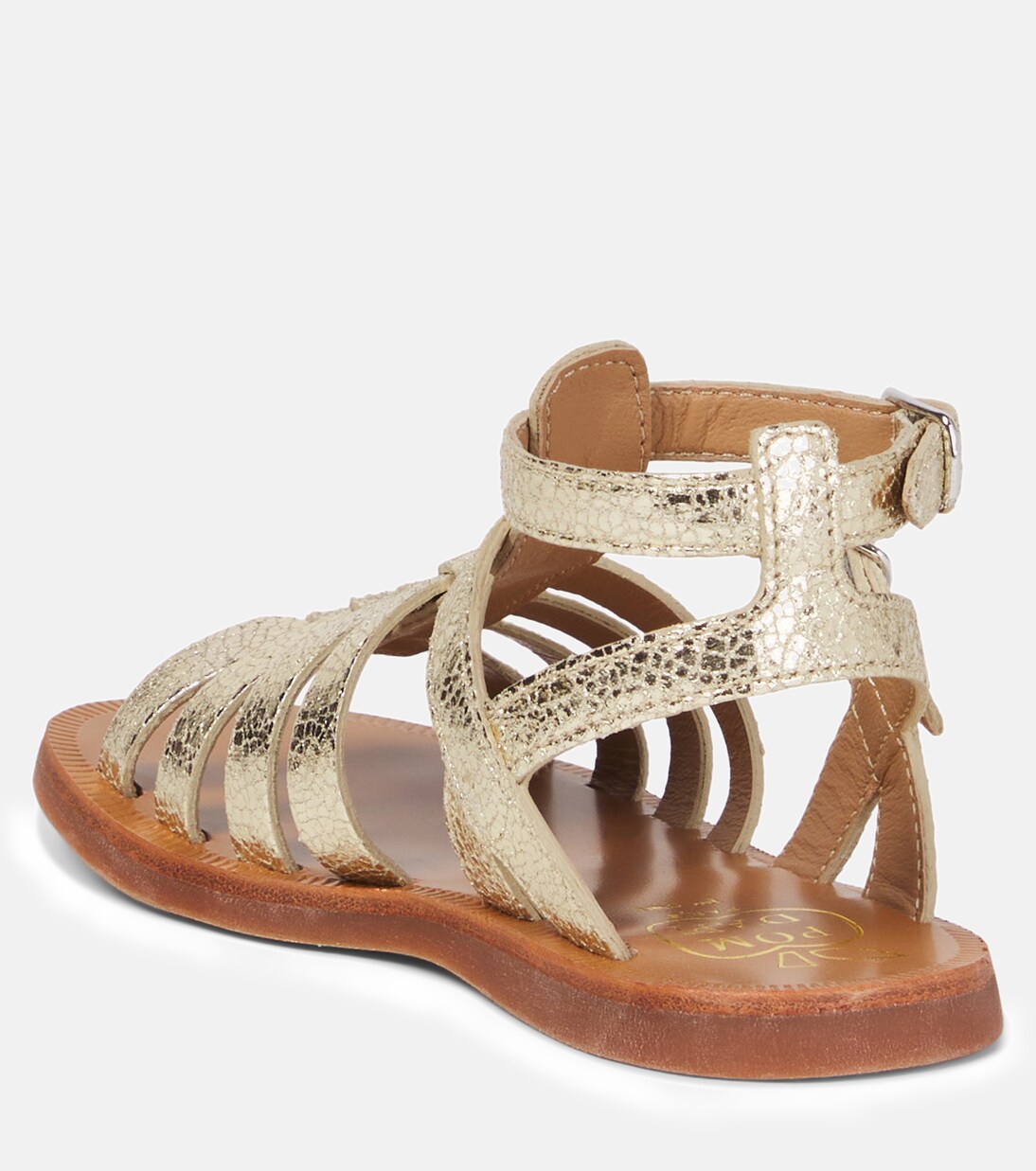 Sandales en cuir métallisé | Pom d'Api
