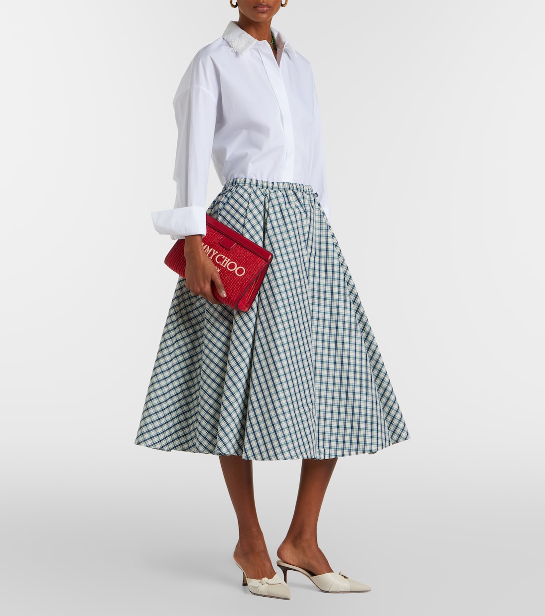 Clutch Avenue Small aus Raffiabast mit Leder | Jimmy Choo