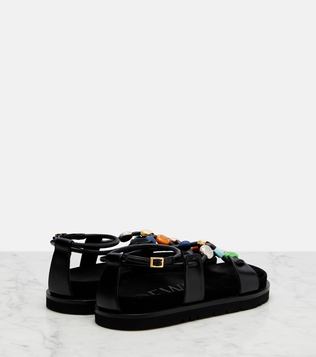 Paula's Ibiza Pebble Beads leather sandals | Loewe