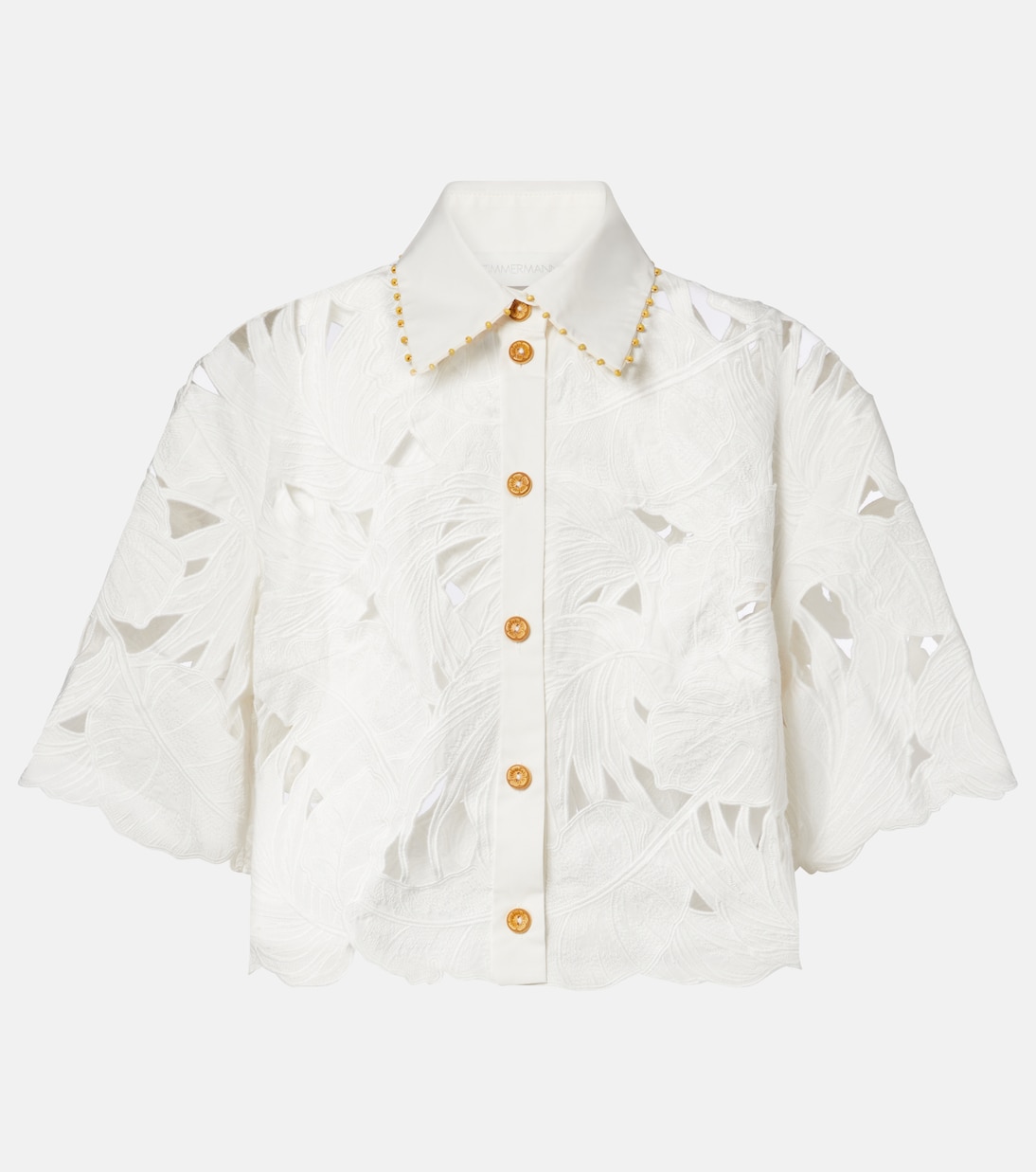 Mahon embroidered cotton poplin shirt | Zimmermann