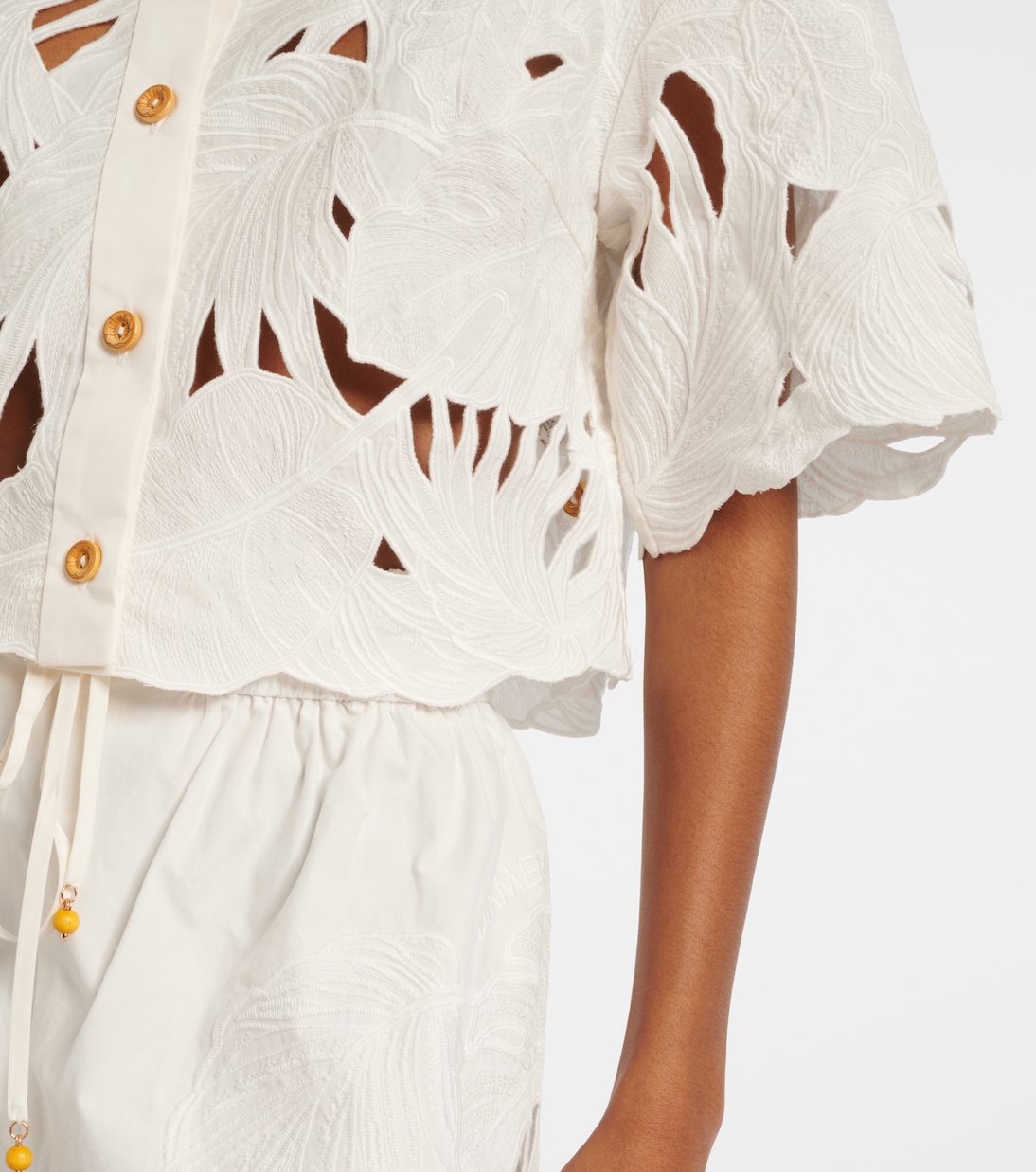 Mahon embroidered cotton poplin shirt | Zimmermann