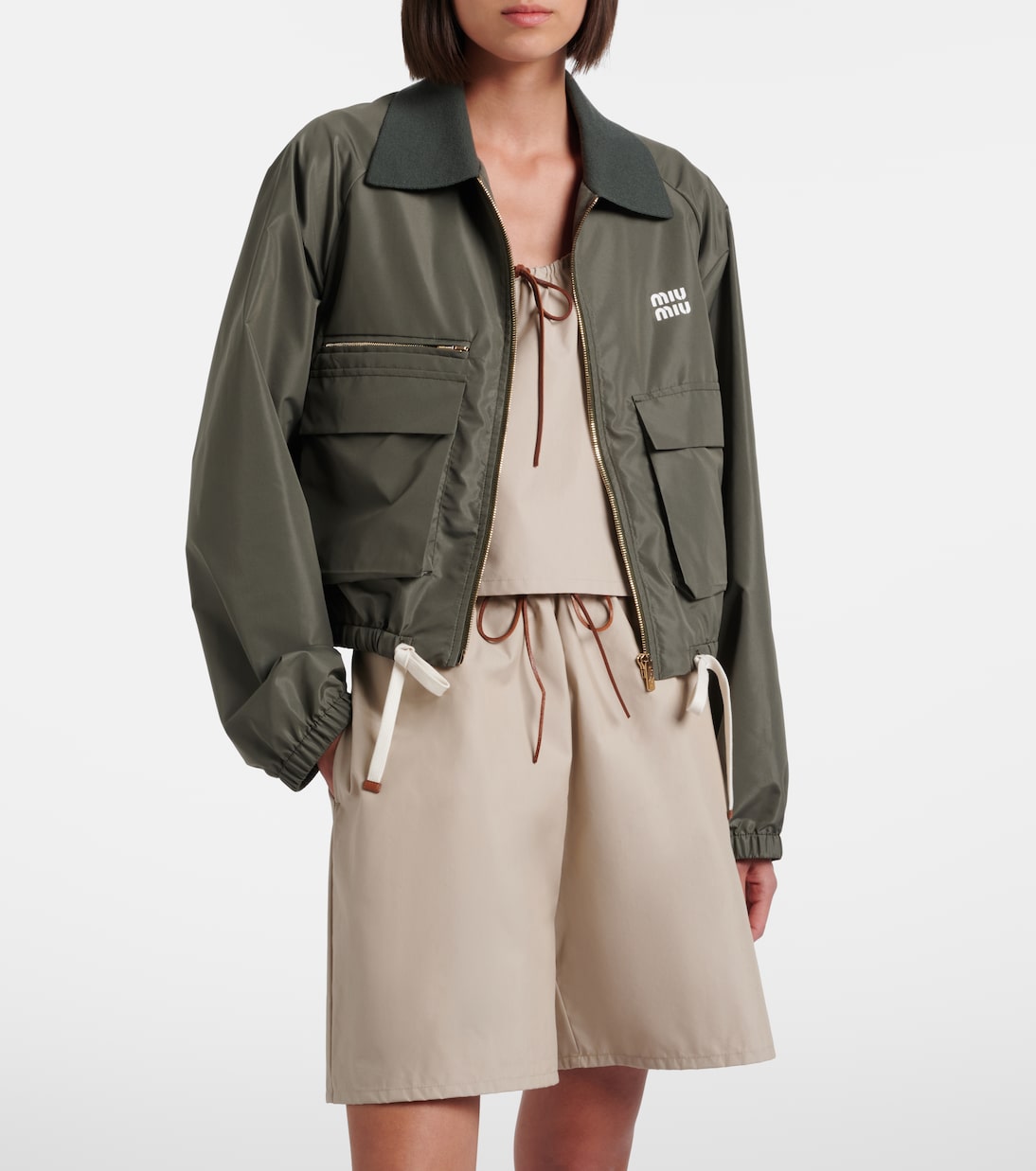 Veste blouson à logo | Miu Miu