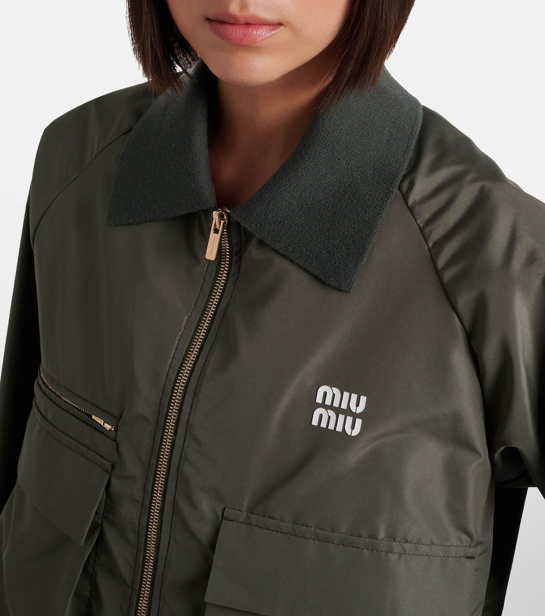 Veste blouson à logo | Miu Miu