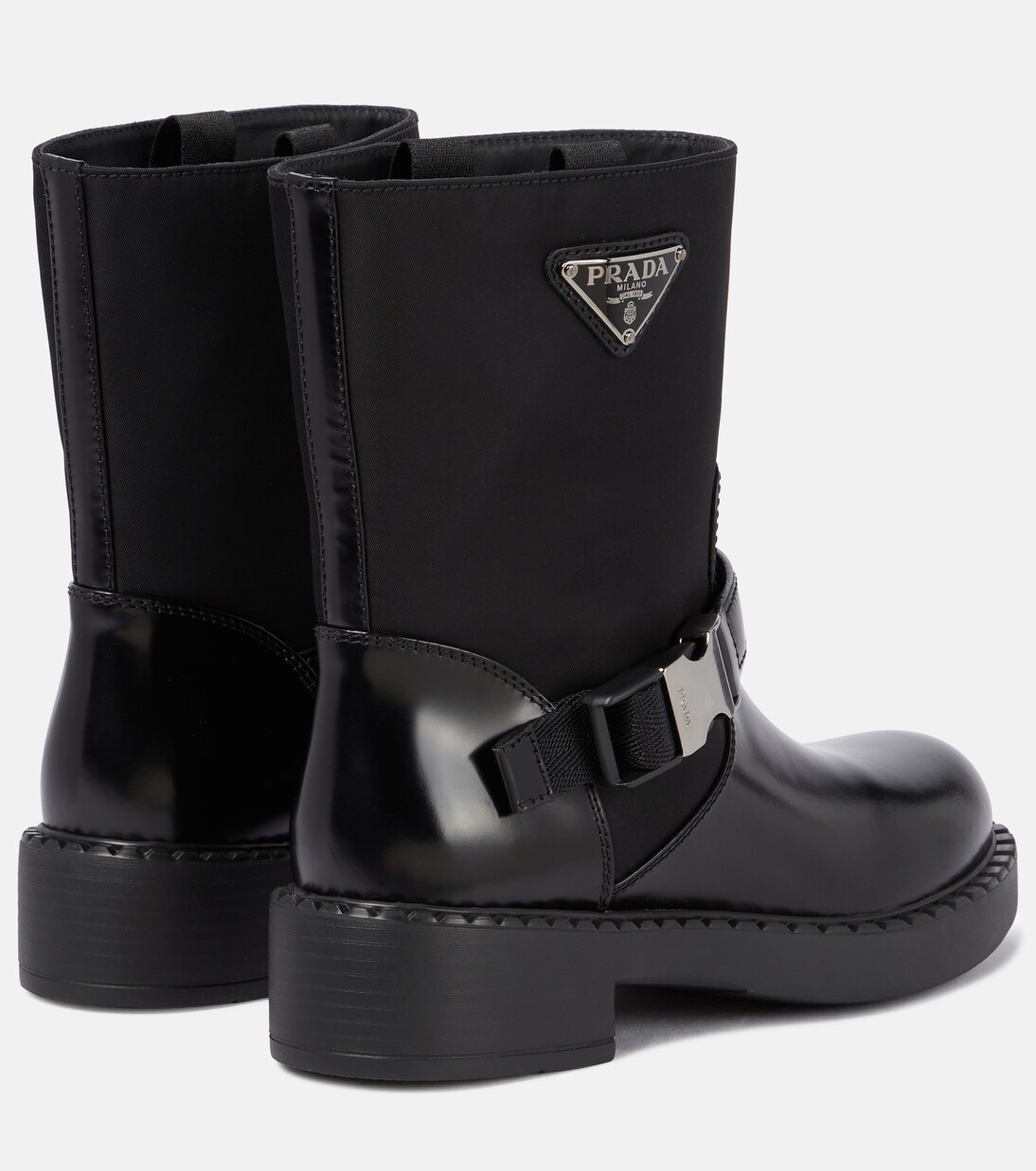 Re-Nylon and leather ankle boots | Prada