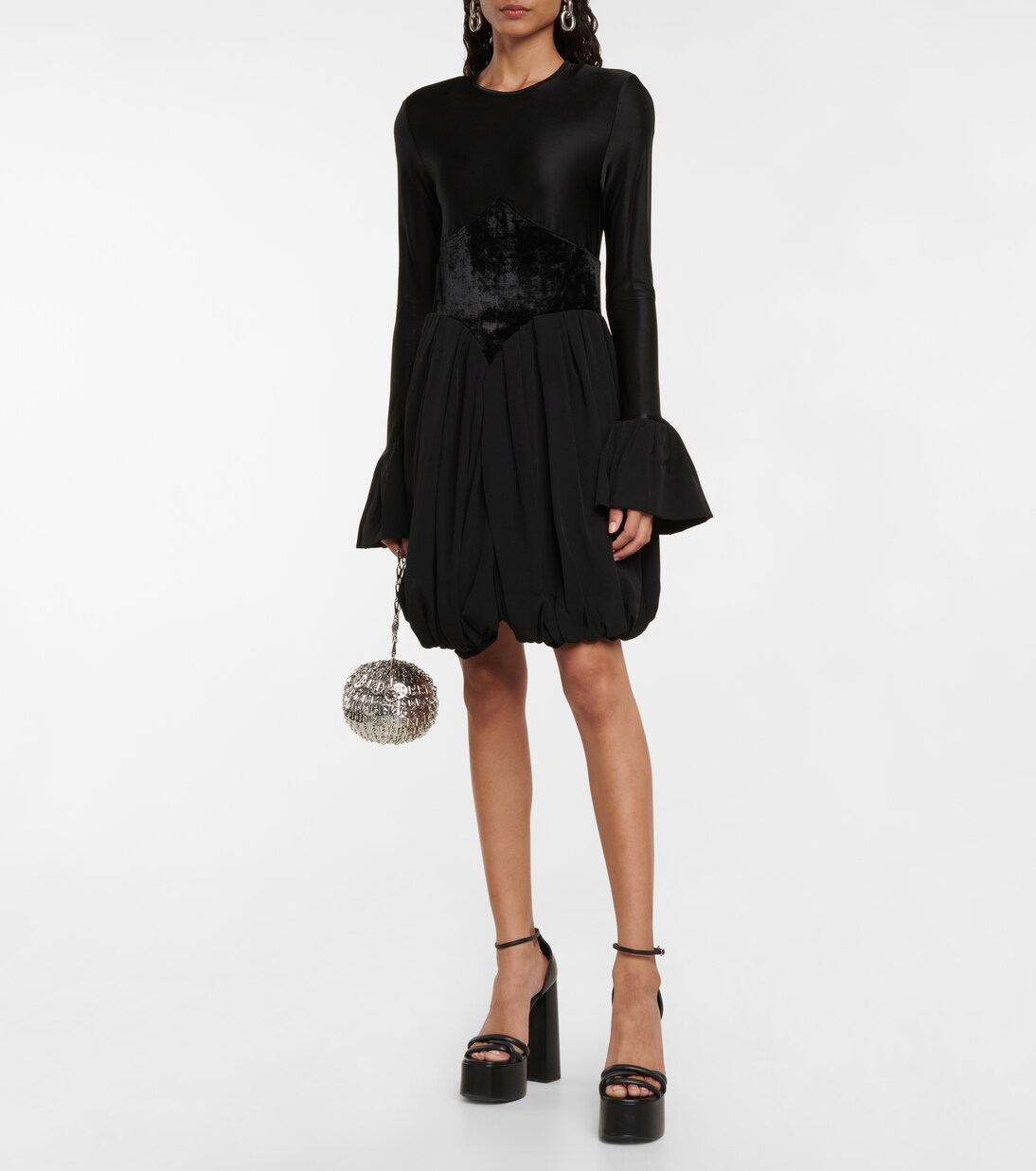 Robe évasée plissée | Rabanne