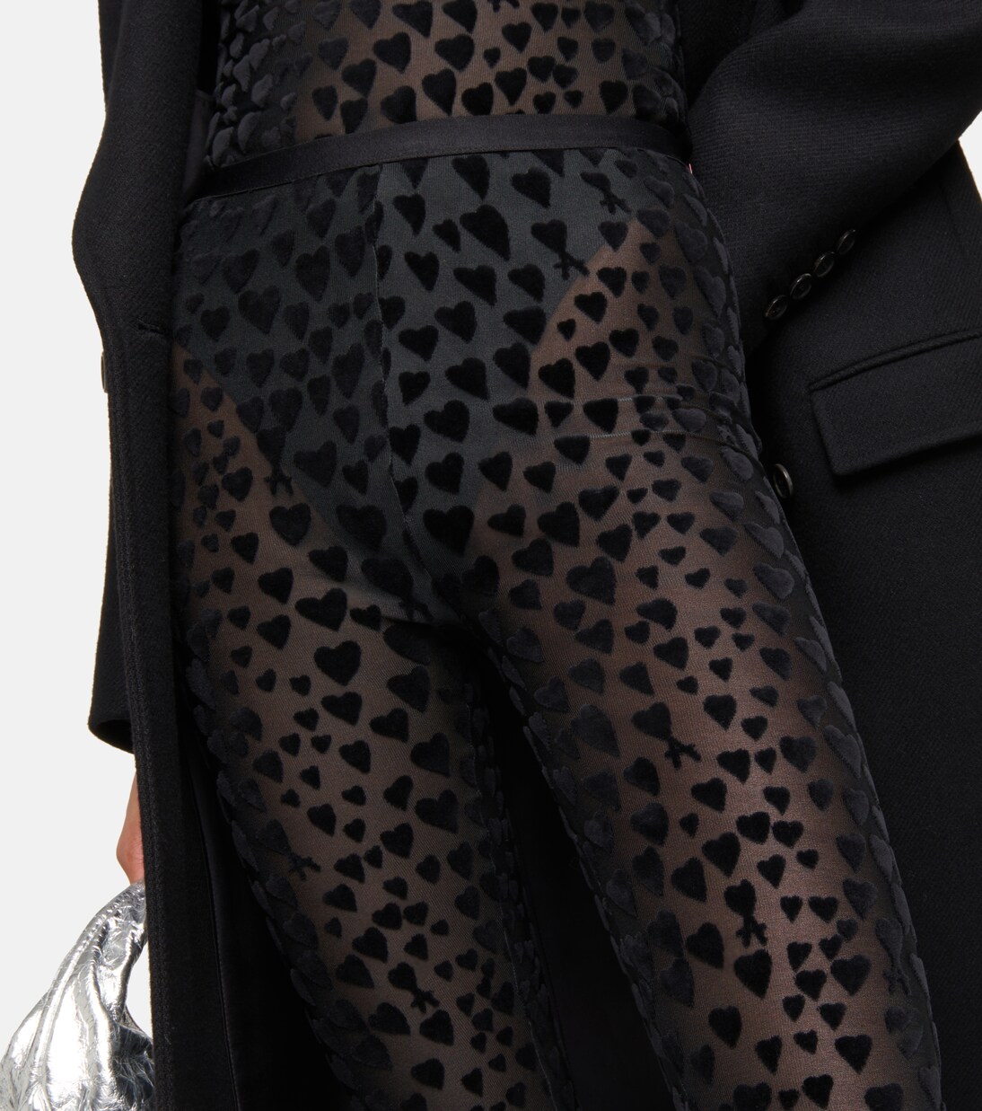 Flocked high-rise leggings | Ami Paris