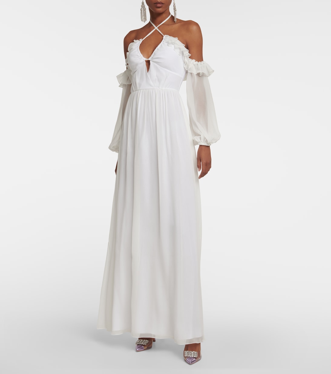 Off-Shoulder-Robe aus Seide | Giambattista Valli