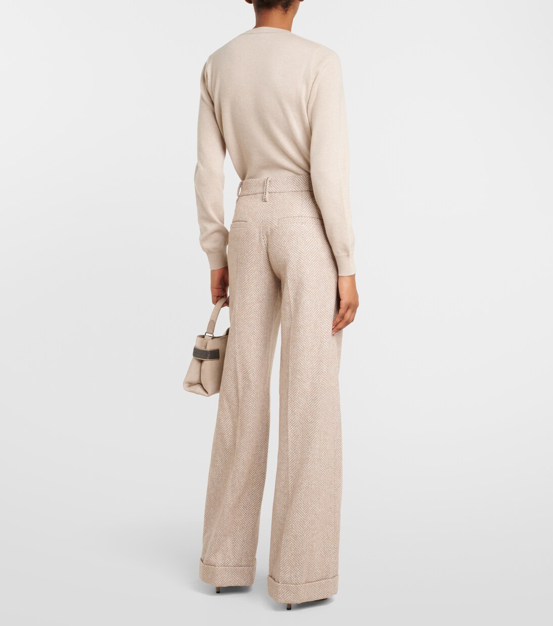 Pantaloni flared in misto lana | Brunello Cucinelli