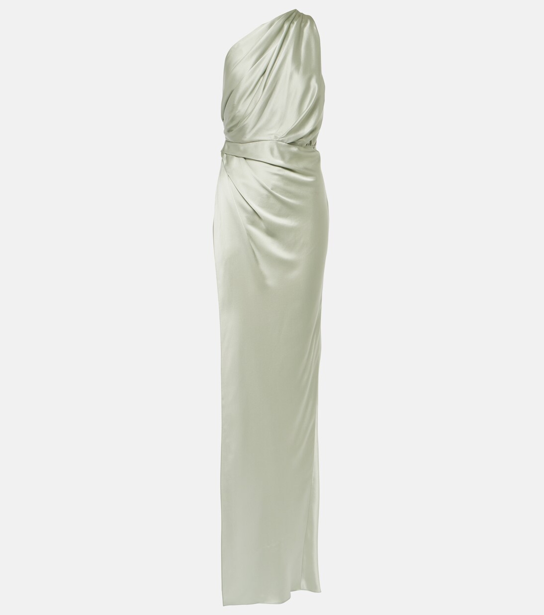 One-Shoulder-Robe aus Seidensatin | The Sei