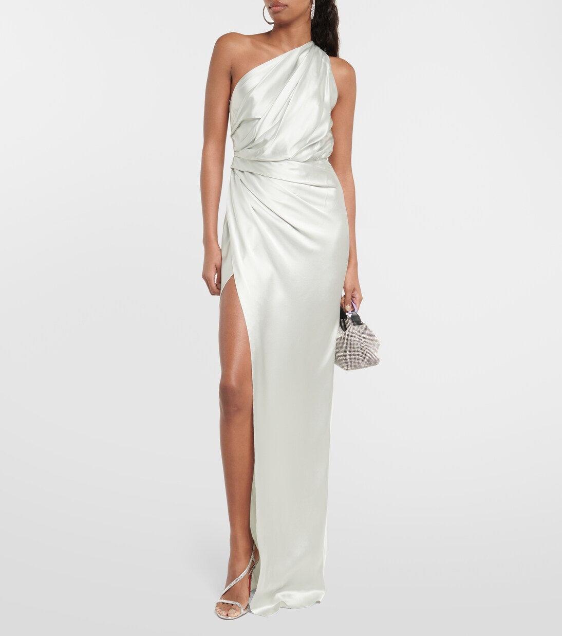 One-Shoulder-Robe aus Seidensatin | The Sei