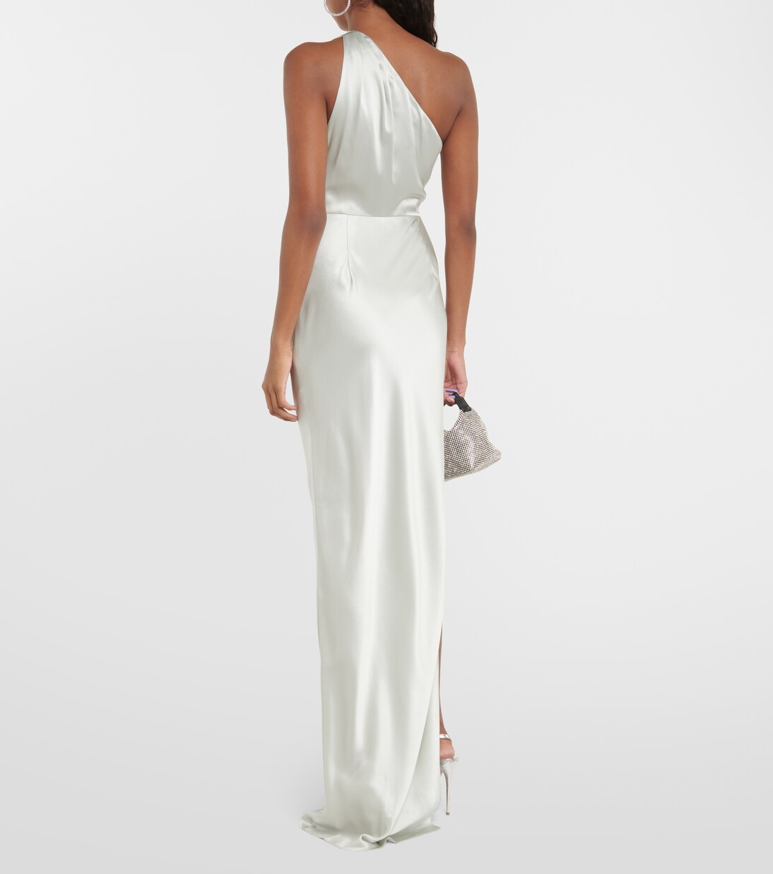 One-Shoulder-Robe aus Seidensatin | The Sei