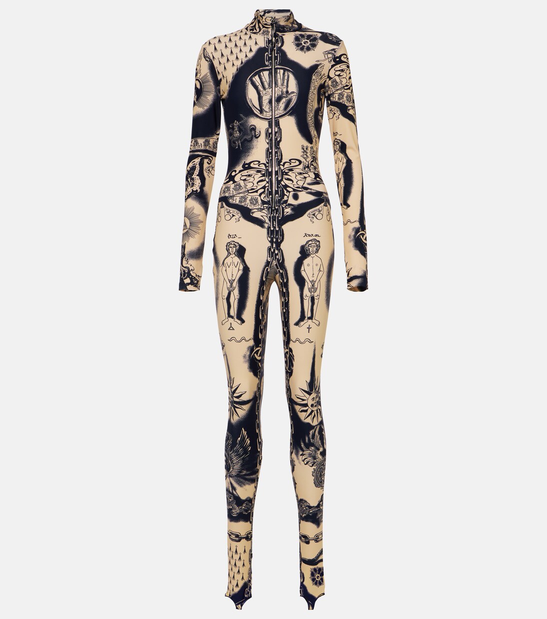 Jumpsuit Heraldique in jersey con stampa | Jean Paul Gaultier