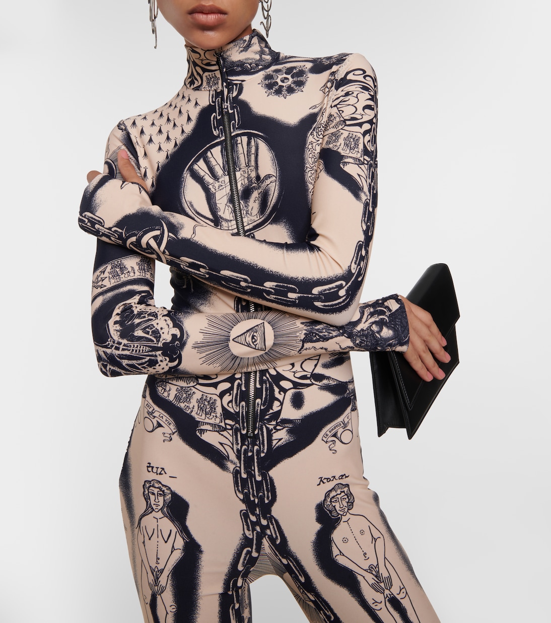 Jumpsuit Heraldique in jersey con stampa | Jean Paul Gaultier