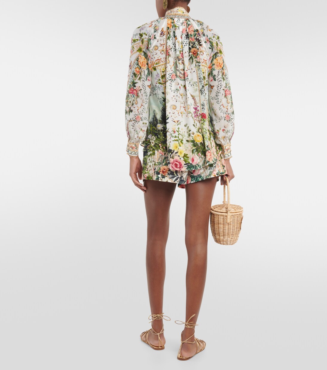 Blouse en crêpe de soie à fleurs | Camilla