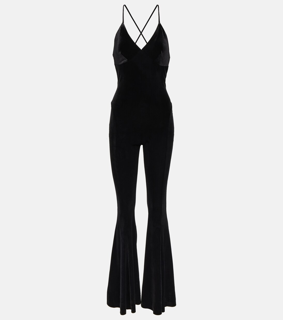 Velvet flared jumpsuit | Norma Kamali