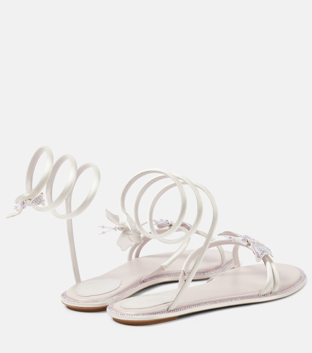 Verzierte Sandalen Cleo aus Satin | Rene Caovilla