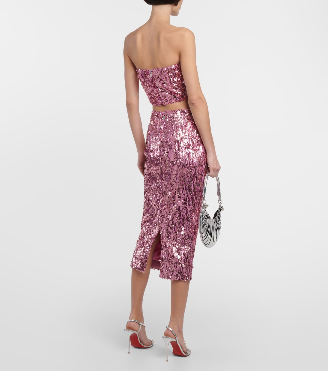 Bleistiftrock mit Pailletten | Rotate