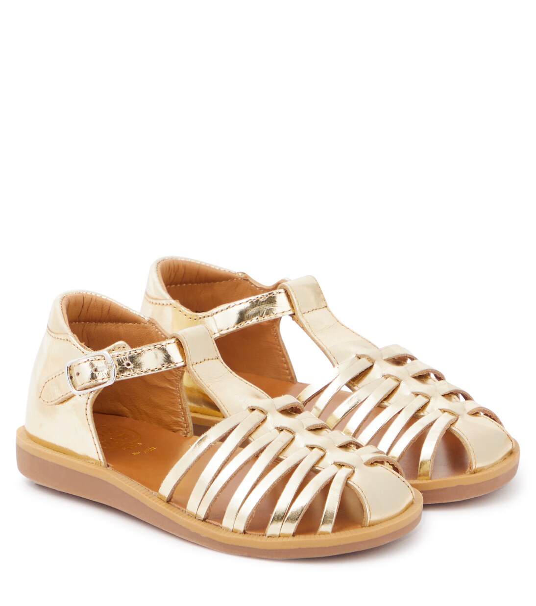 Poppy Royal metallic leather sandals | Pom d'Api