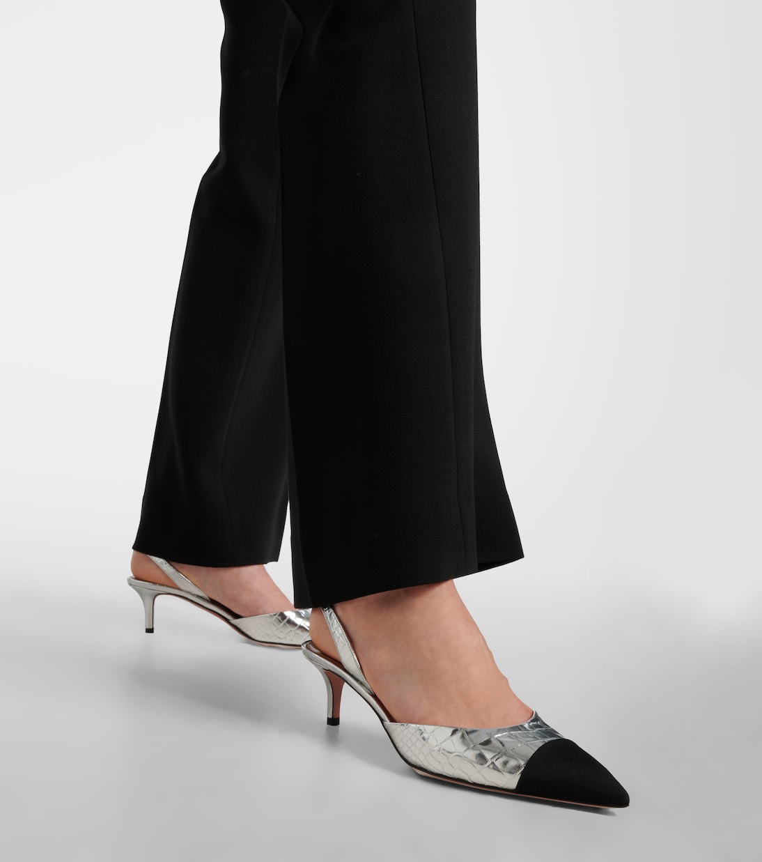 Slingback-Pumps Milanese aus Metallic-Leder | Aquazzura