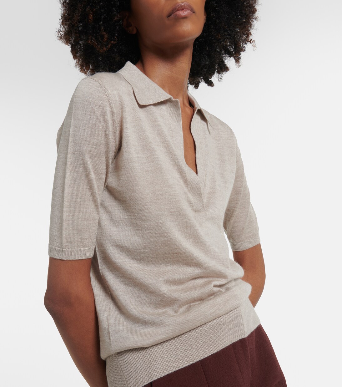 Frank cashmere and silk polo sweater | Gabriela Hearst