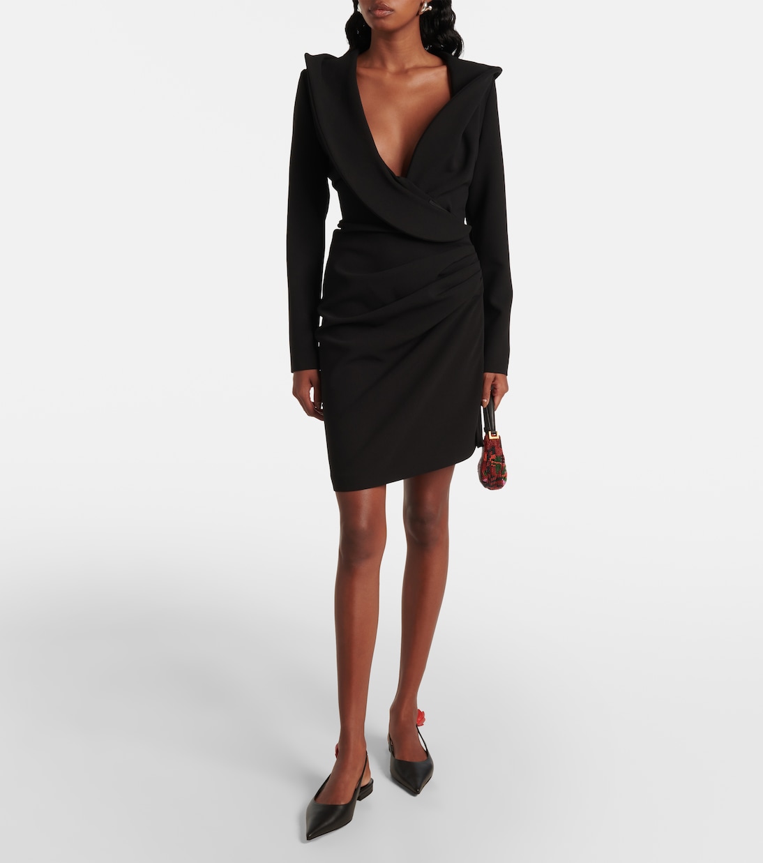 Floral-appliqué leather slingback flats | Magda Butrym