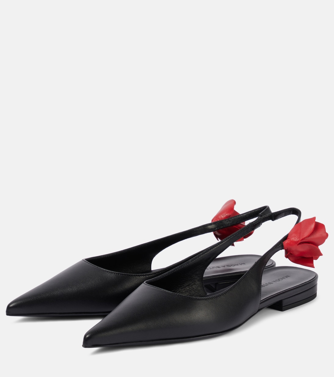 Floral-appliqué leather slingback flats | Magda Butrym
