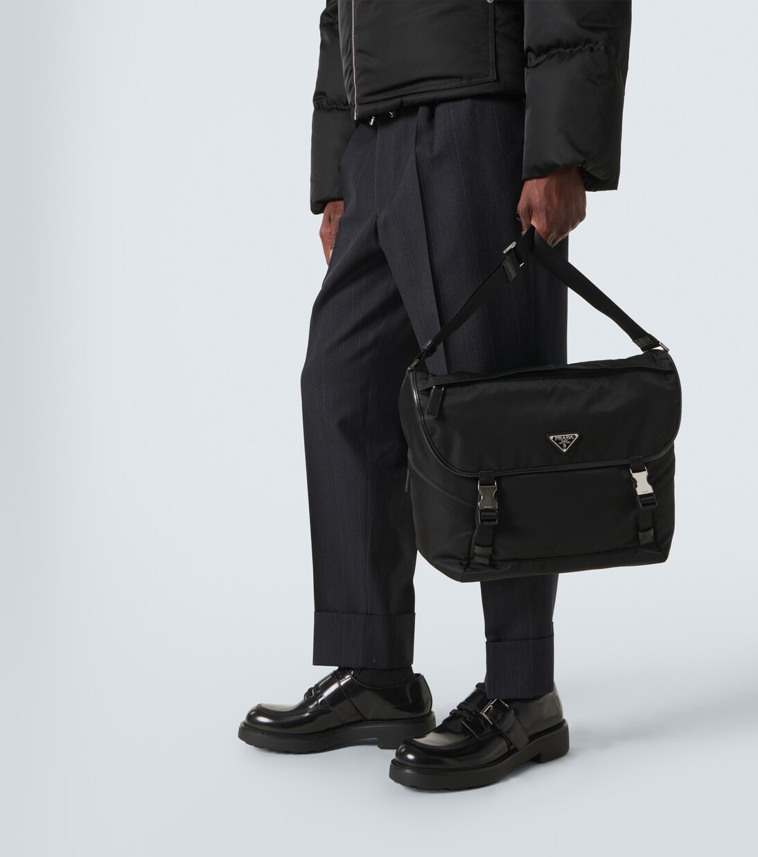 Messenger Bag aus Re-Nylon mit Leder | Prada