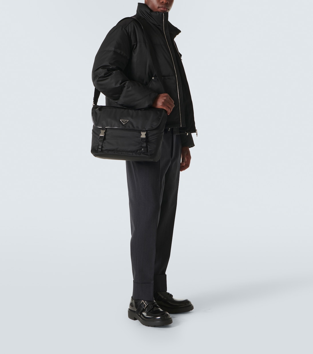 Messenger Bag aus Re-Nylon mit Leder | Prada