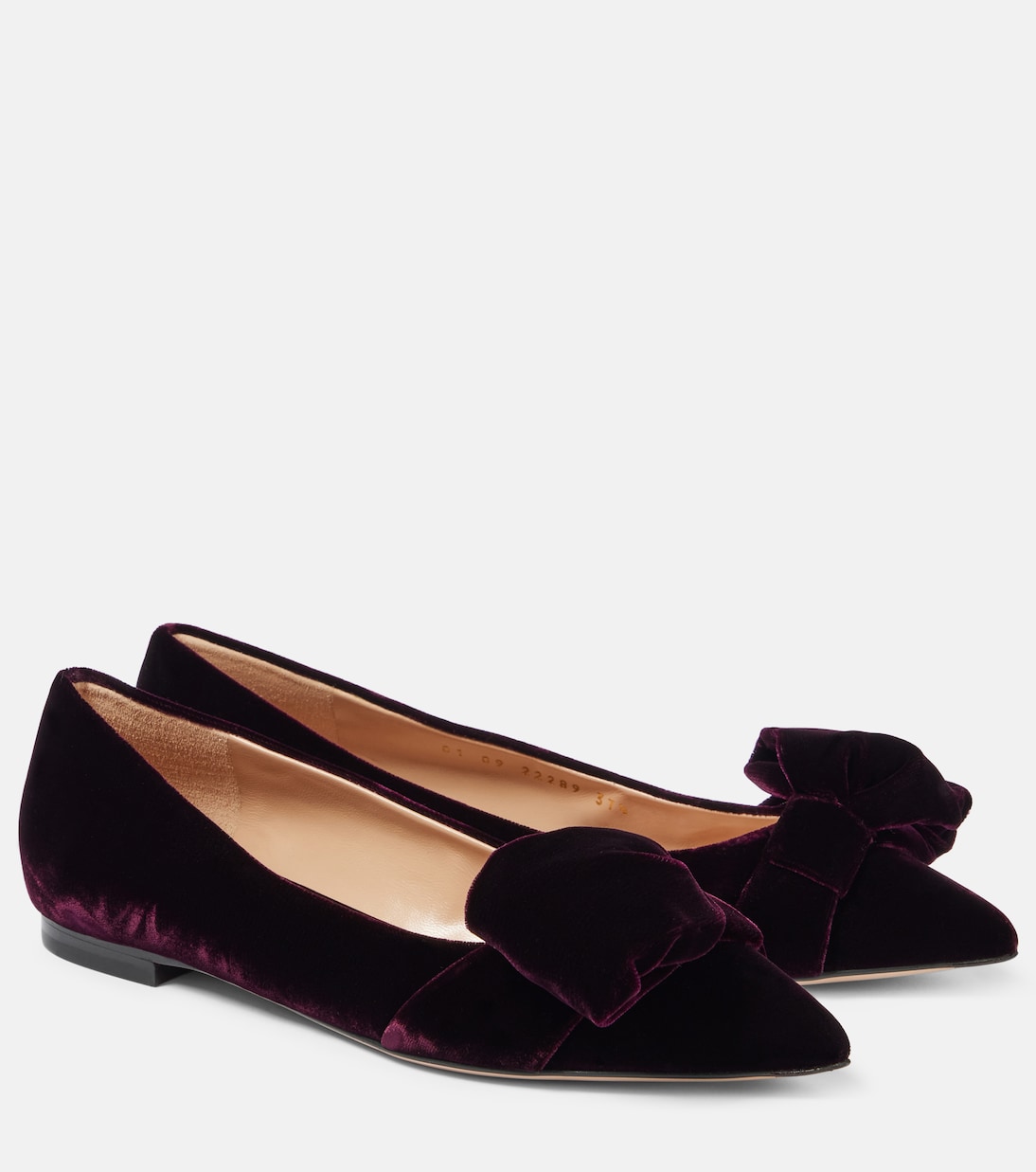 Bow-detail velvet ballet flats | Gianvito Rossi