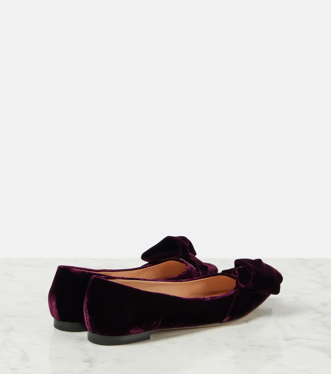Bow-detail velvet ballet flats | Gianvito Rossi