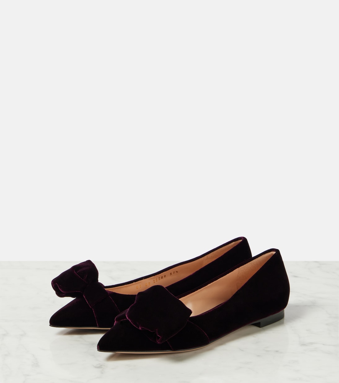 Bow-detail velvet ballet flats | Gianvito Rossi