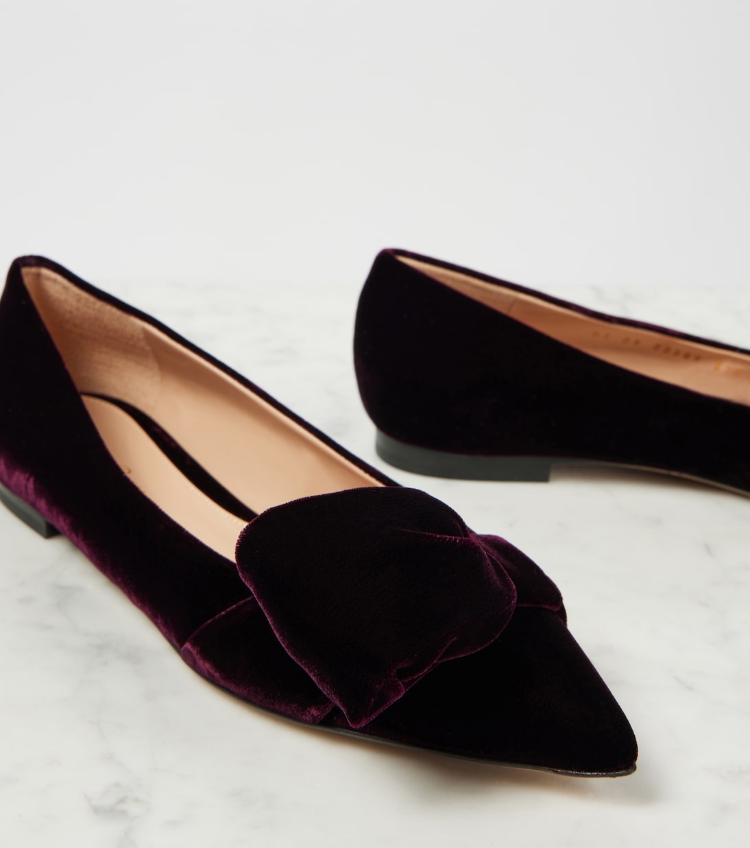 Bow-detail velvet ballet flats | Gianvito Rossi